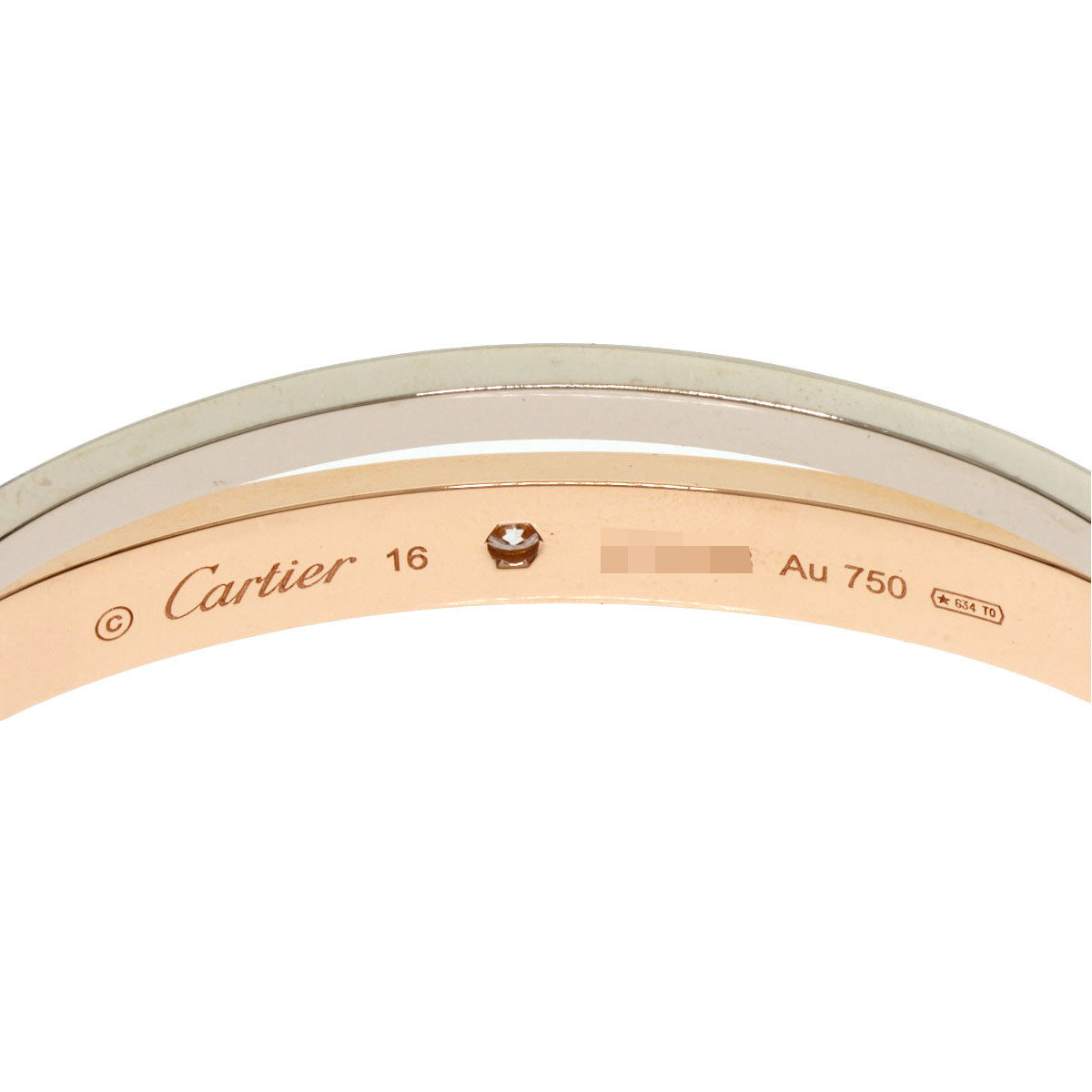 CARTIER Love Bracelet Full Diamond #16 with Driver Bracelet K18 White Gold 18K Pink GoldLadies [Used]