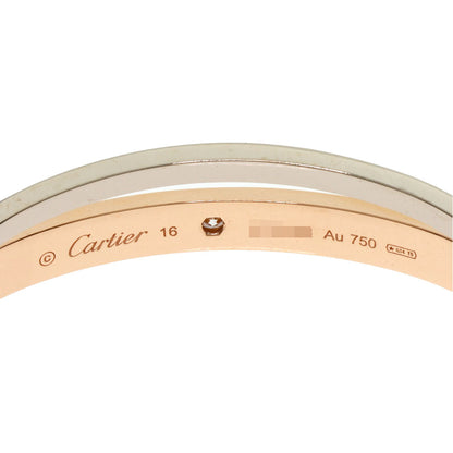 CARTIER Love Bracelet Full Diamond #16 with Driver Bracelet K18 White Gold 18K Pink GoldLadies [Used]