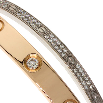 CARTIER Love Bracelet Full Diamond #16 with Driver Bracelet K18 White Gold 18K Pink GoldLadies [Used]