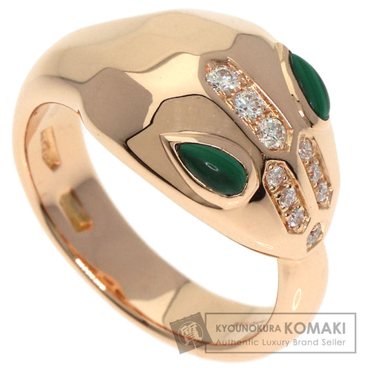 BVLGARI Serpenti Malachite Diamond Ring K18 Pink Gold Ladies [Used]