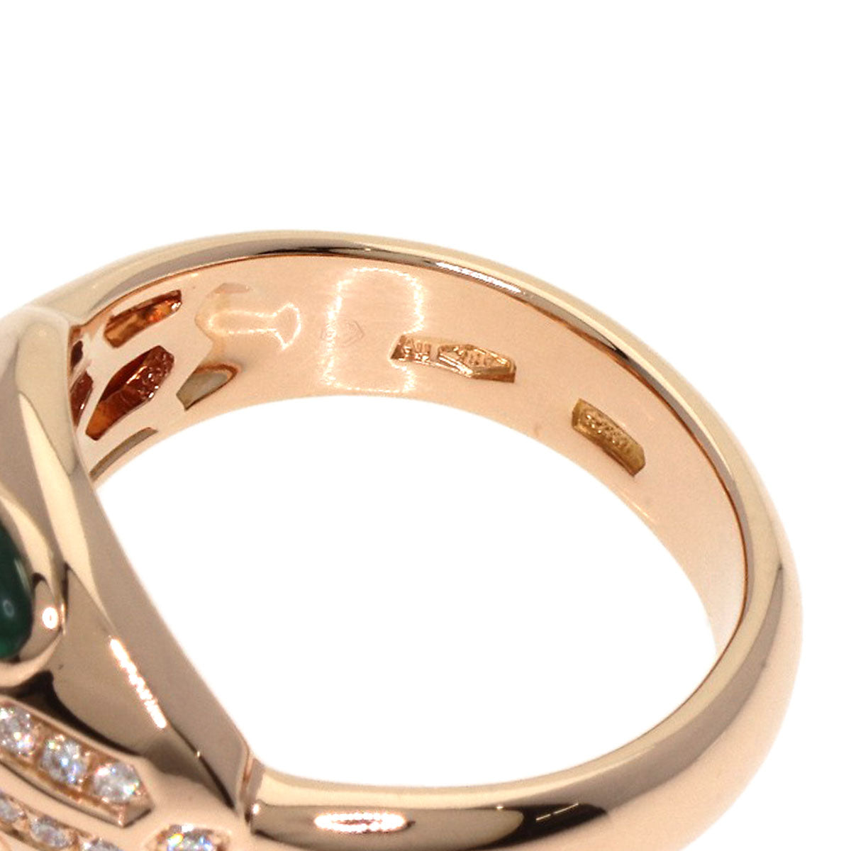 BVLGARI Serpenti Malachite Diamond Ring K18 Pink Gold Ladies [Used]