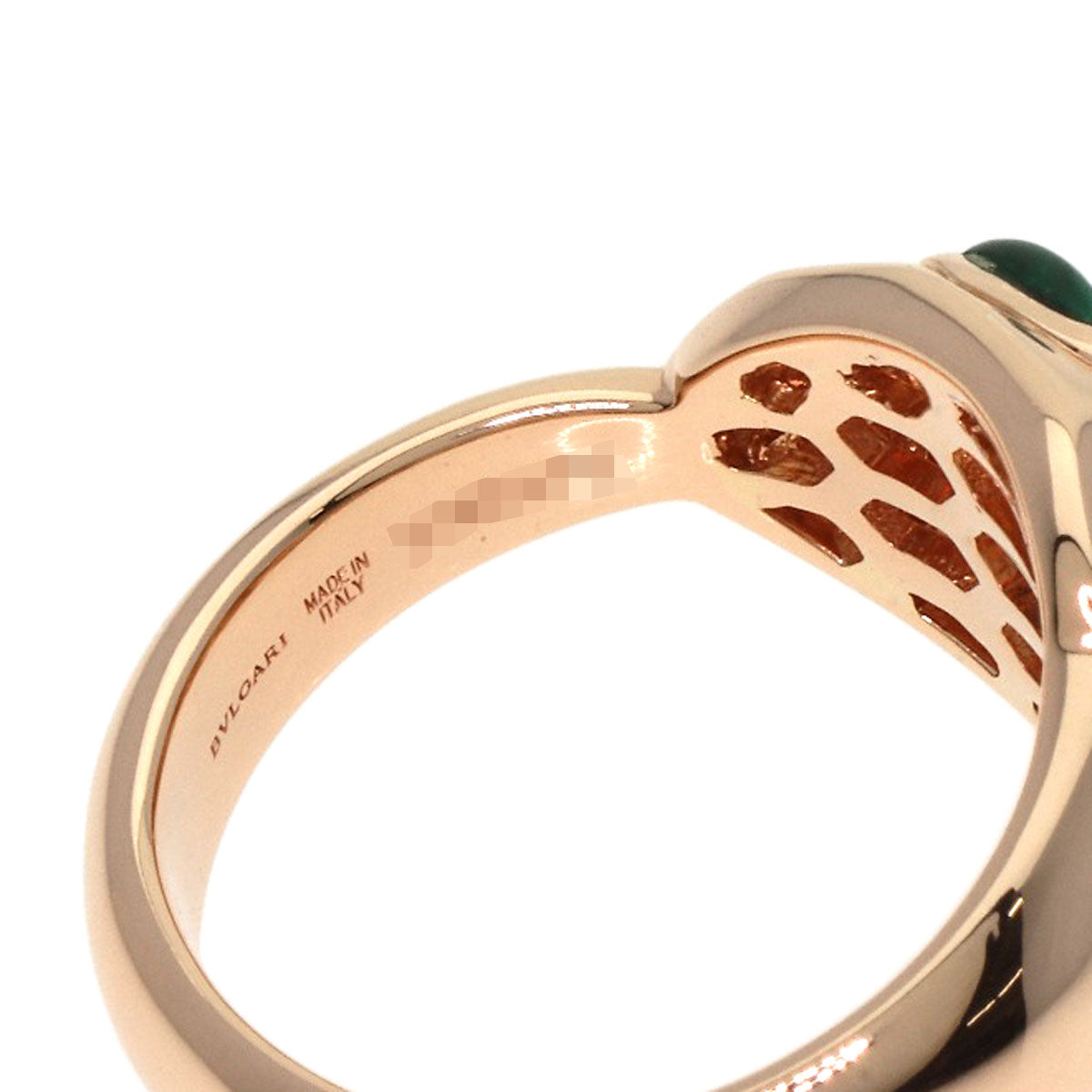 BVLGARI Serpenti Malachite Diamond Ring K18 Pink Gold Ladies [Used]