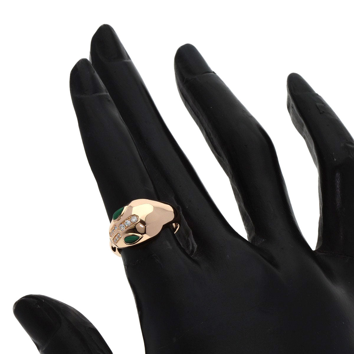 BVLGARI Serpenti Malachite Diamond Ring K18 Pink Gold Ladies [Used]