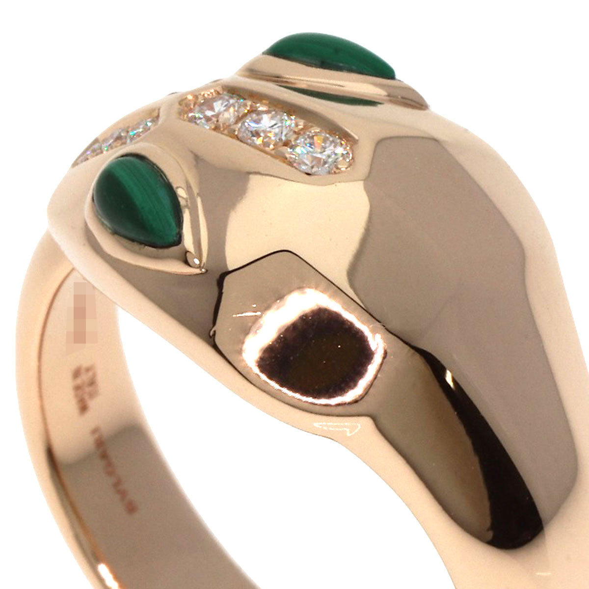 BVLGARI Serpenti Malachite Diamond Ring K18 Pink Gold Ladies [Used]