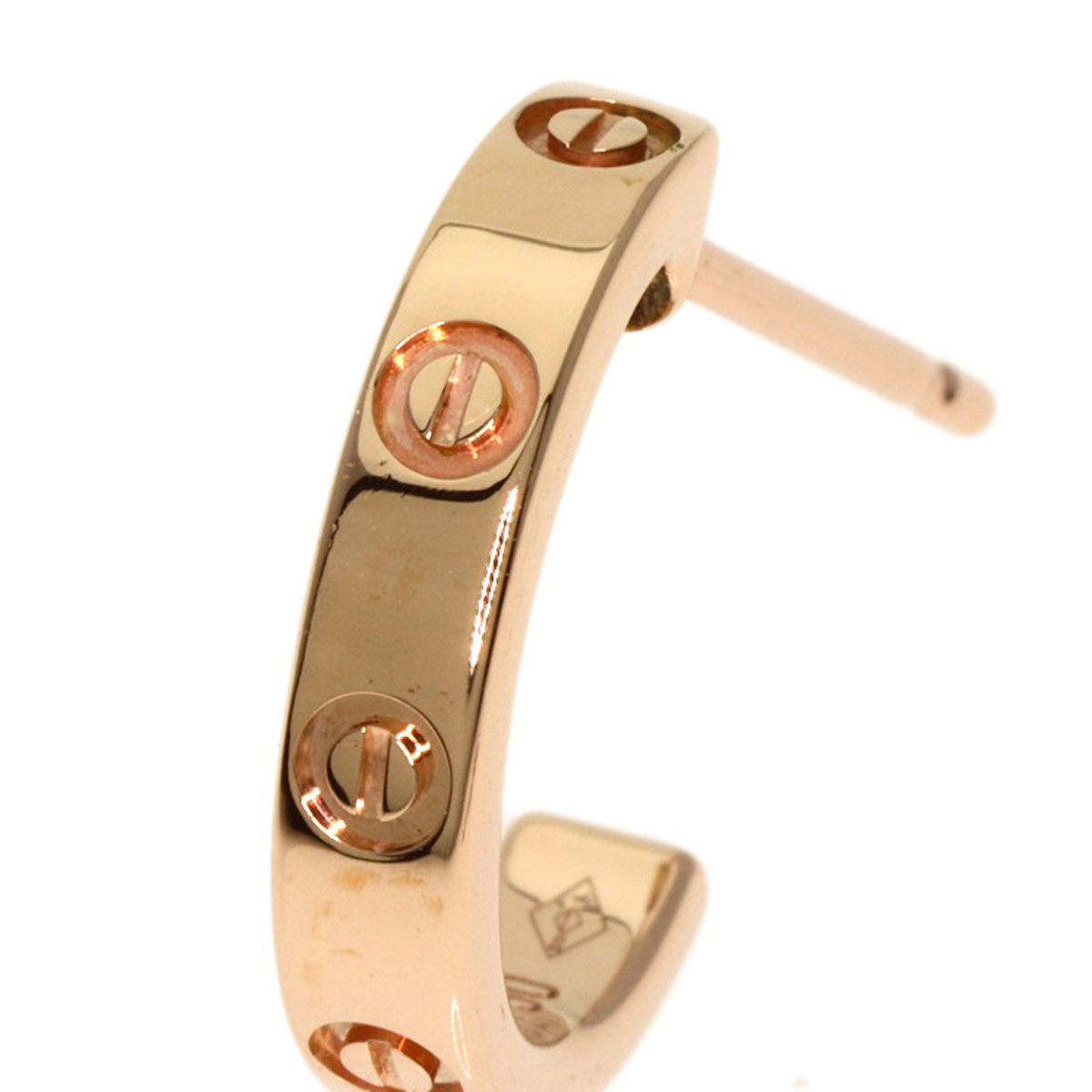 CARTIER mini love earring K18 Pink Gold Ladies [Used]