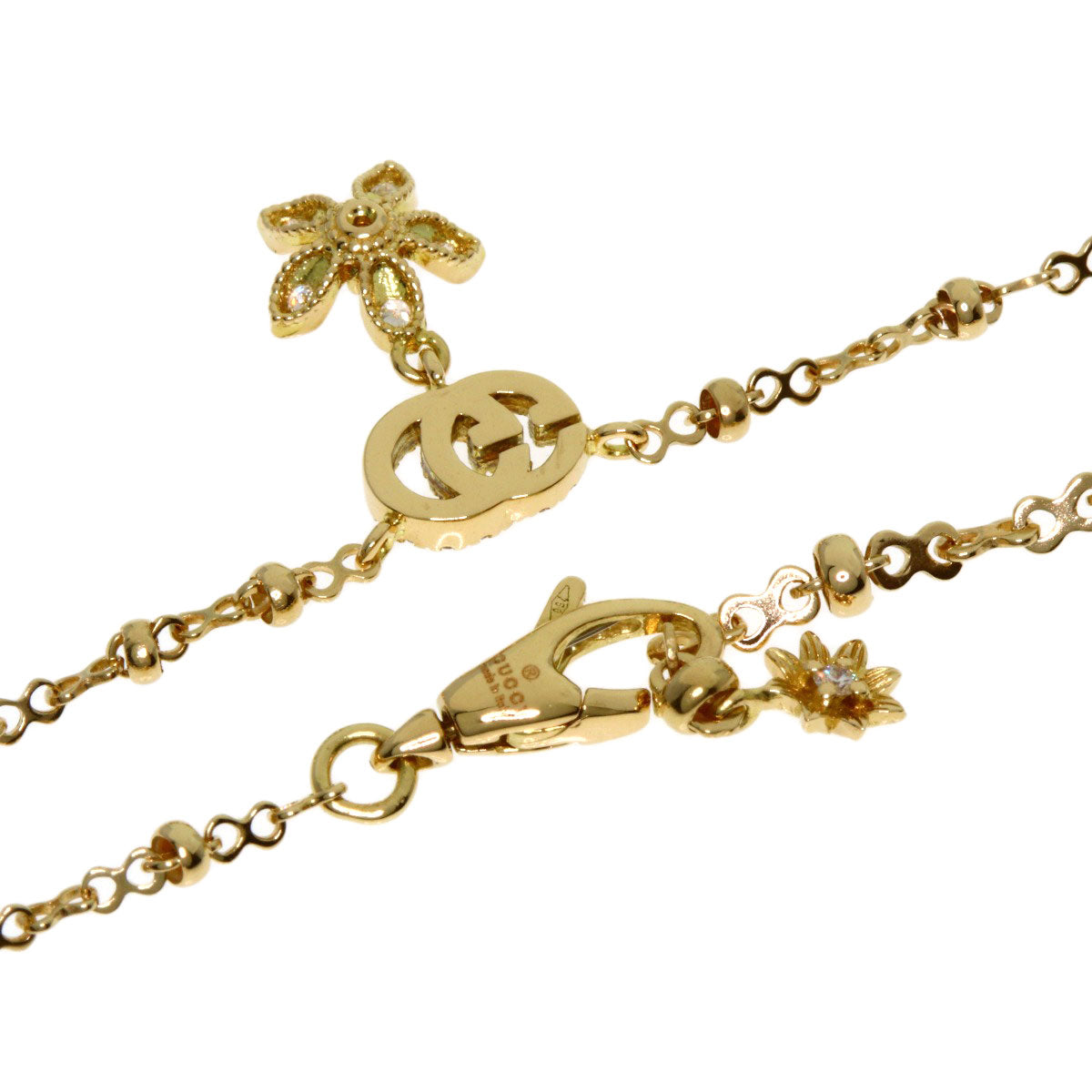 GUCCI Flora Diamond Necklace K18 Yellow Gold Ladies [Used]