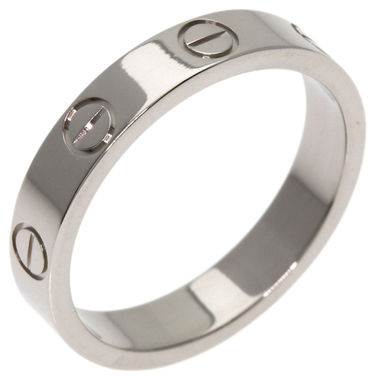 CARTIER Mini love ring #51 Ring K18 White Gold Ladies [Used]