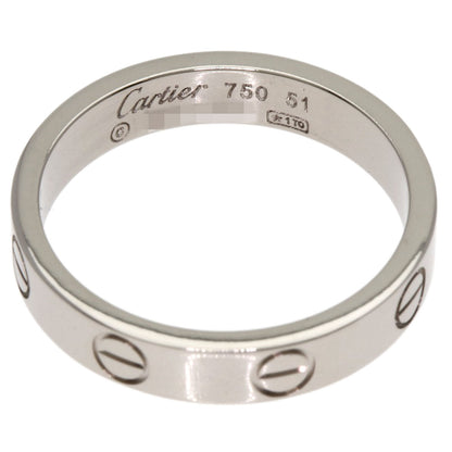 CARTIER Mini love ring #51 Ring K18 White Gold Ladies [Used]