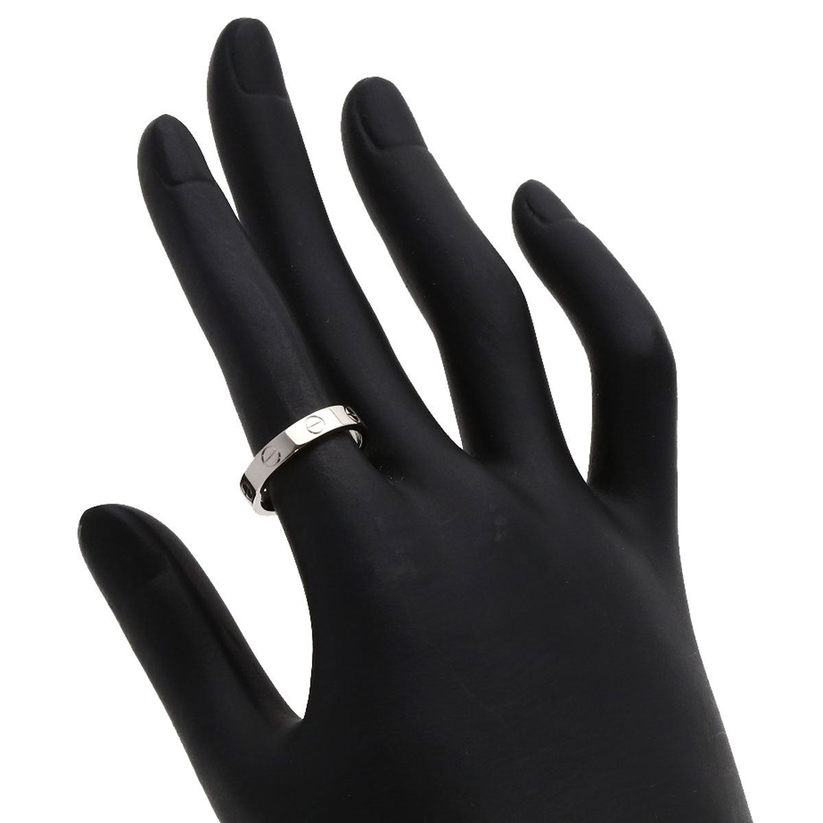 CARTIER Mini love ring #51 Ring K18 White Gold Ladies [Used]