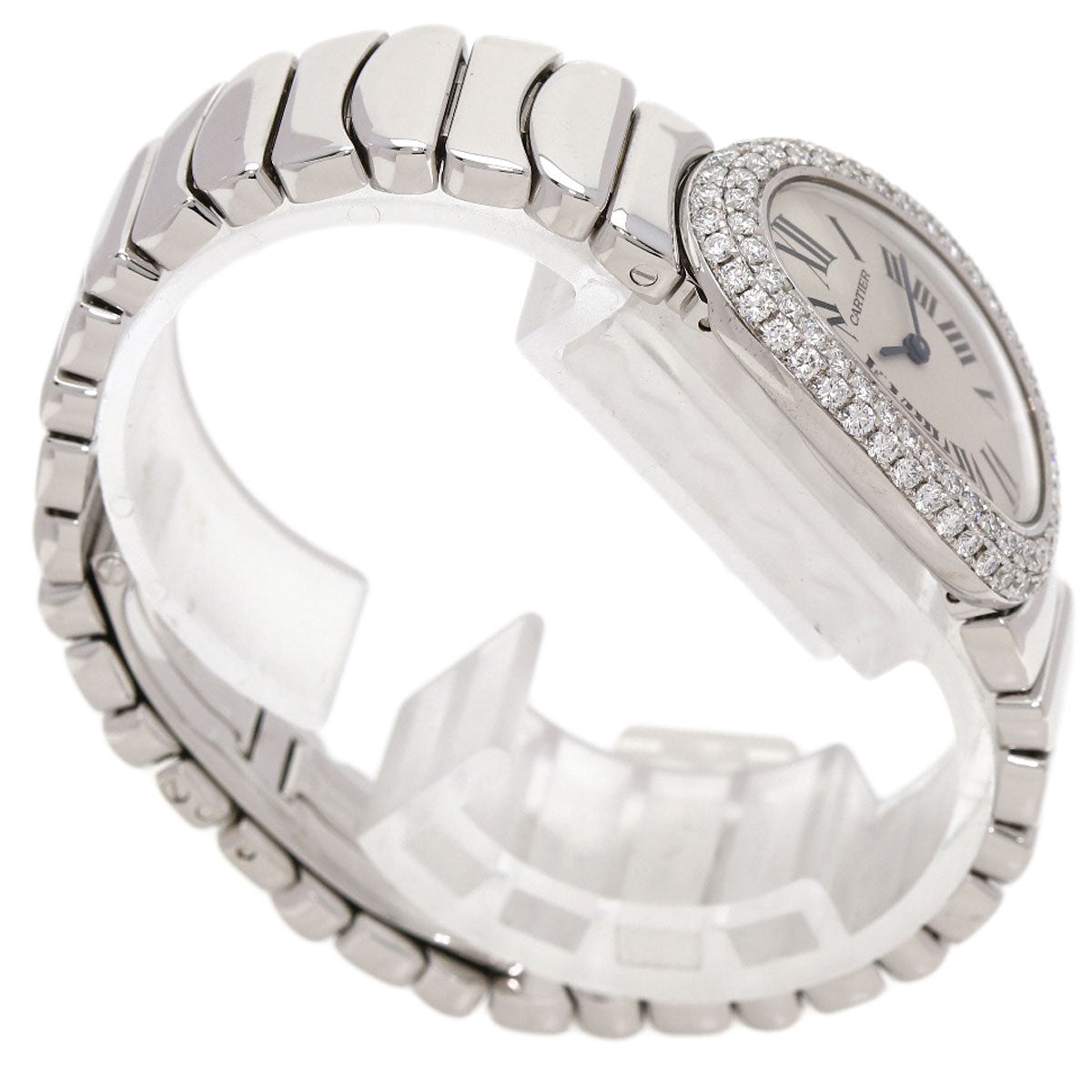 CARTIER Baignoire DiamondBezel Watches WB5097W2 K18 White Gold/K18 White Gold Ladies