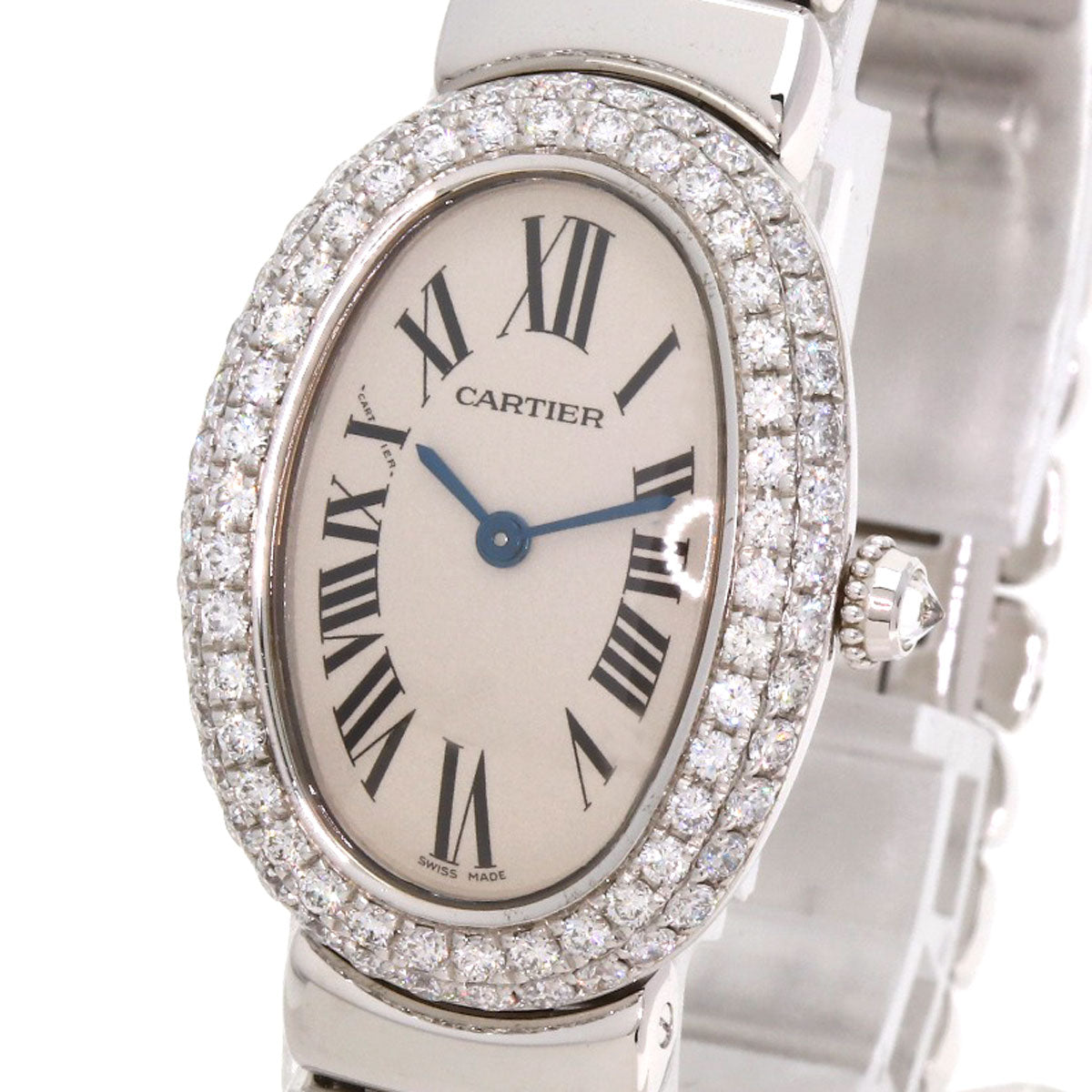 CARTIER Baignoire DiamondBezel Watches WB5097W2 K18 White Gold/K18 White Gold Ladies