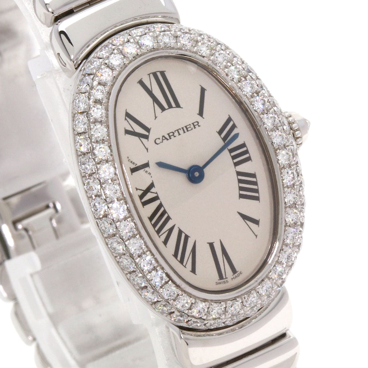 CARTIER Baignoire DiamondBezel Watches WB5097W2 K18 White Gold/K18 White Gold Ladies