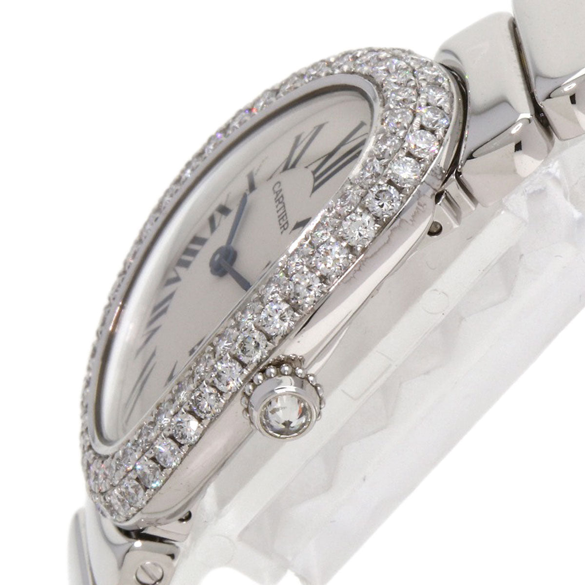 CARTIER Baignoire DiamondBezel Watches WB5097W2 K18 White Gold/K18 White Gold Ladies