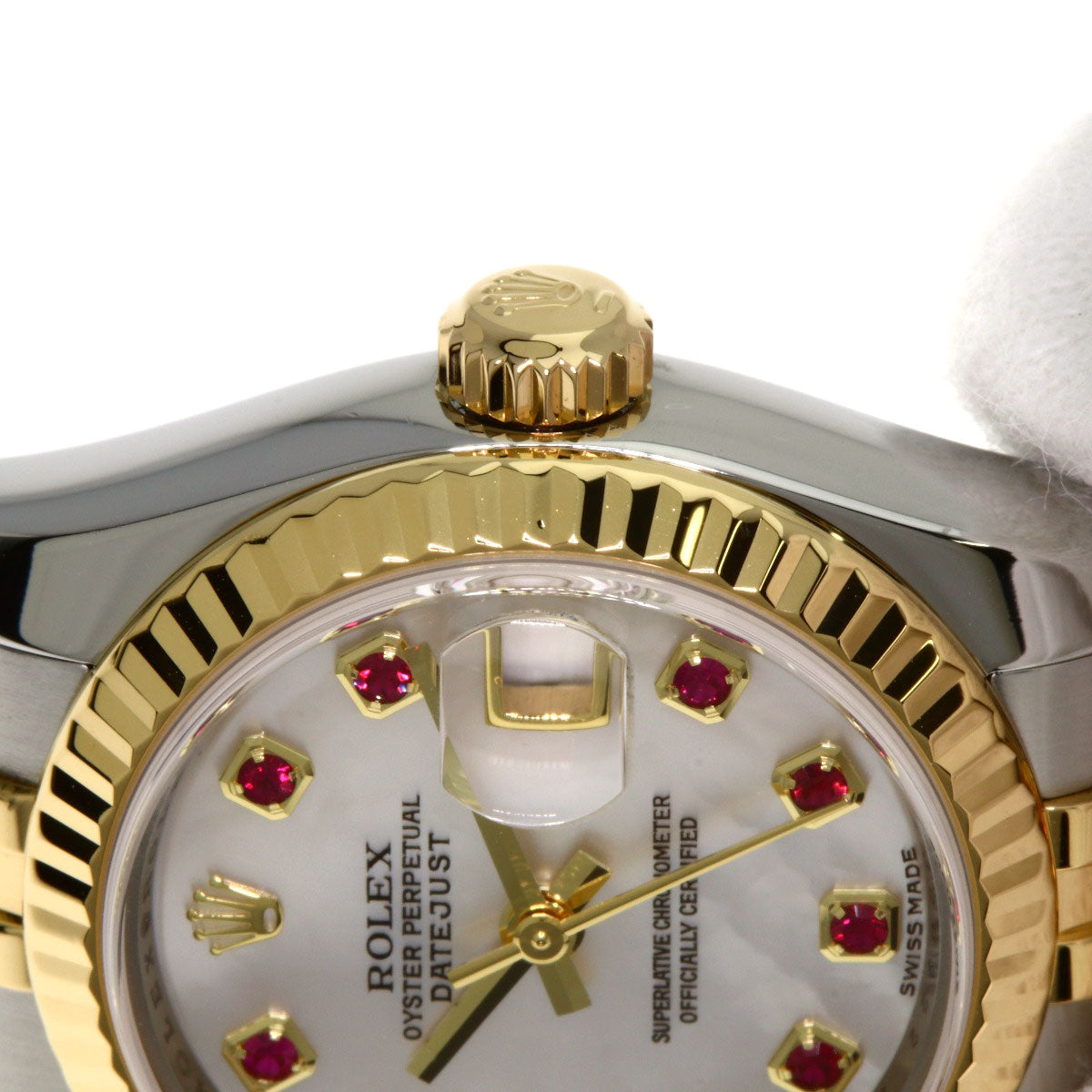 ROLEX Datejust 10P Ruby Watches 179173NGR Stainless Steel/SSxK18YG Ladies