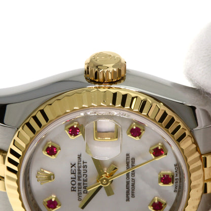 ROLEX Datejust 10P Ruby Watches 179173NGR Stainless Steel/SSxK18YG Ladies