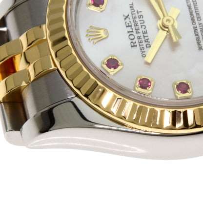 ROLEX Datejust 10P Ruby Watches 179173NGR Stainless Steel/SSxK18YG Ladies