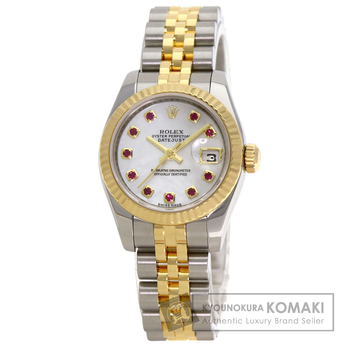 ROLEX Datejust 10P Ruby Watches 179173NGR Stainless Steel/SSxK18YG Ladies