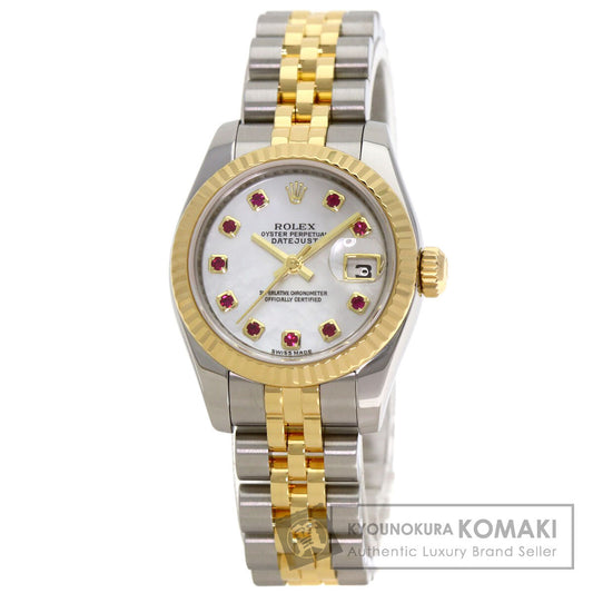 ROLEX Datejust 10P Ruby Watches 179173NGR Stainless Steel/SSxK18YG Ladies