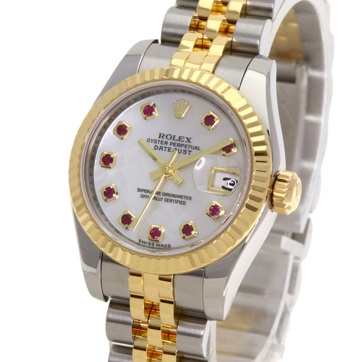 ROLEX Datejust 10P Ruby Watches 179173NGR Stainless Steel/SSxK18YG Ladies