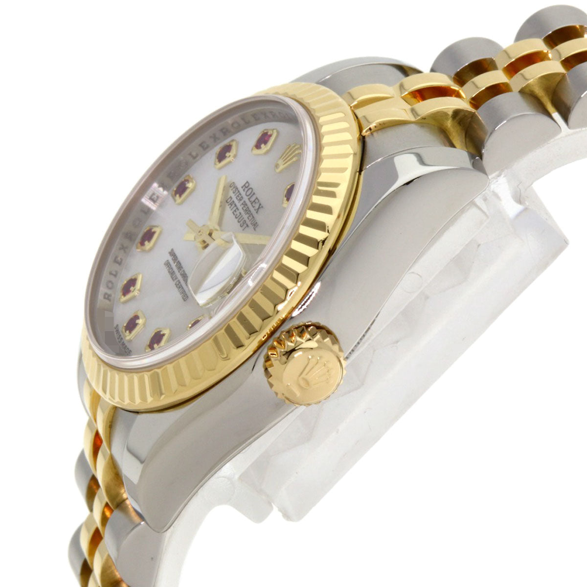 ROLEX Datejust 10P Ruby Watches 179173NGR Stainless Steel/SSxK18YG Ladies