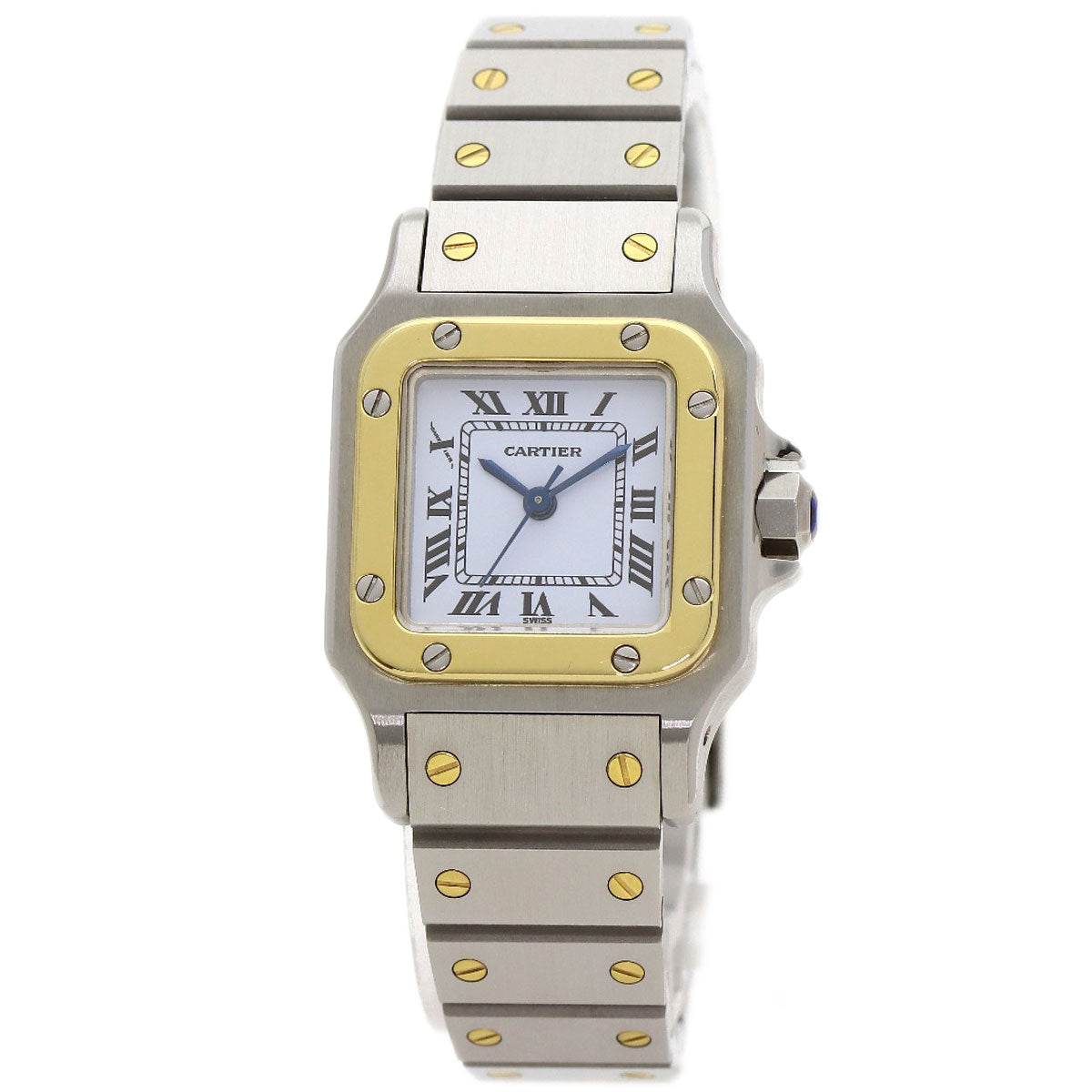 CARTIER Santos SM Carre Watches 82036288 Stainless Steel/SSxK18YG Ladies
