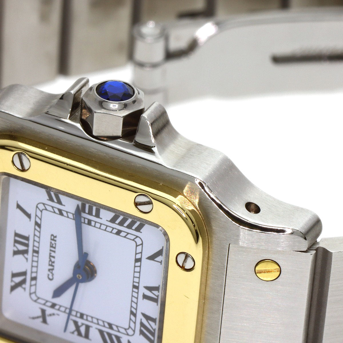 CARTIER Santos SM Carre Watches 82036288 Stainless Steel/SSxK18YG Ladies