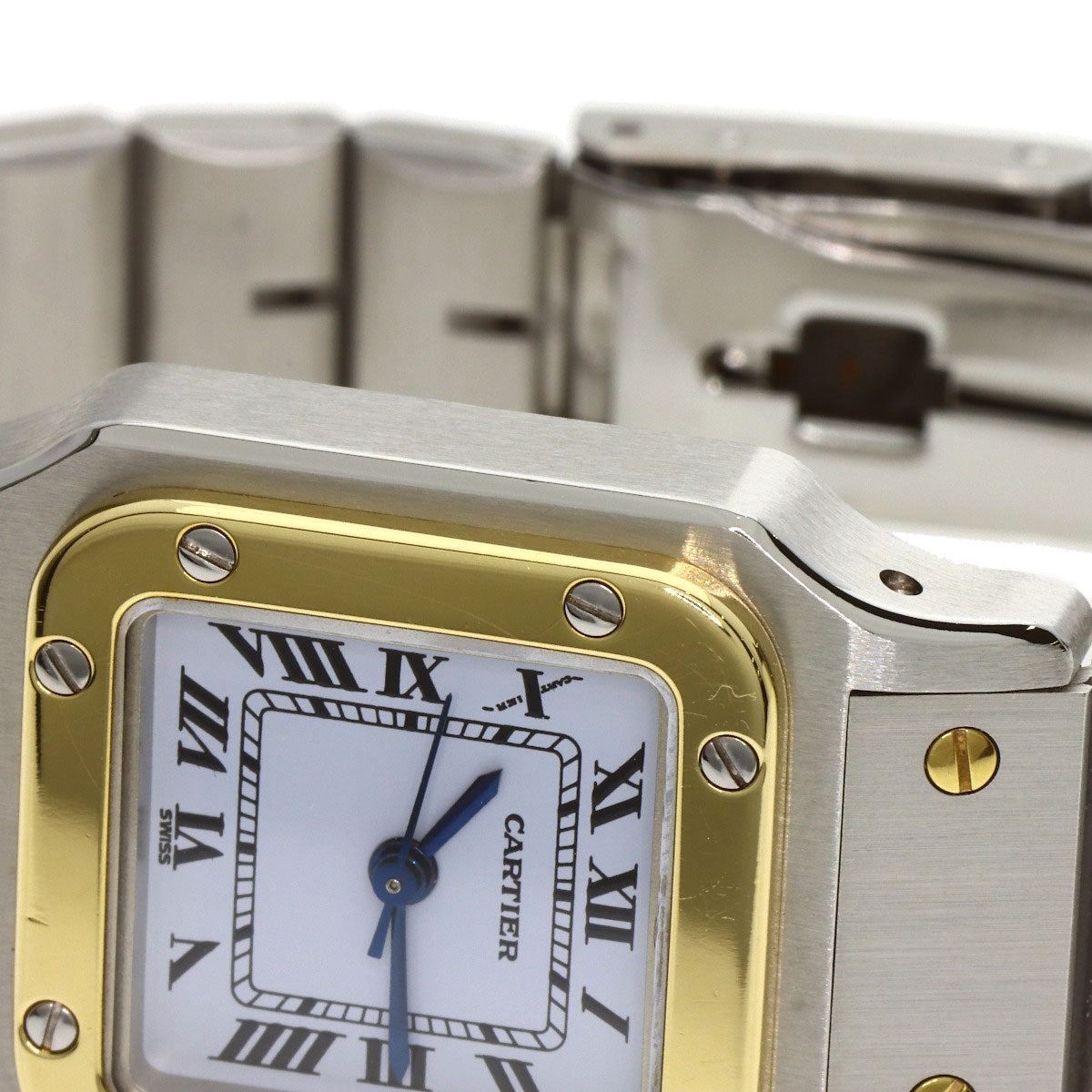 CARTIER Santos SM Carre Watches 82036288 Stainless Steel/SSxK18YG Ladies