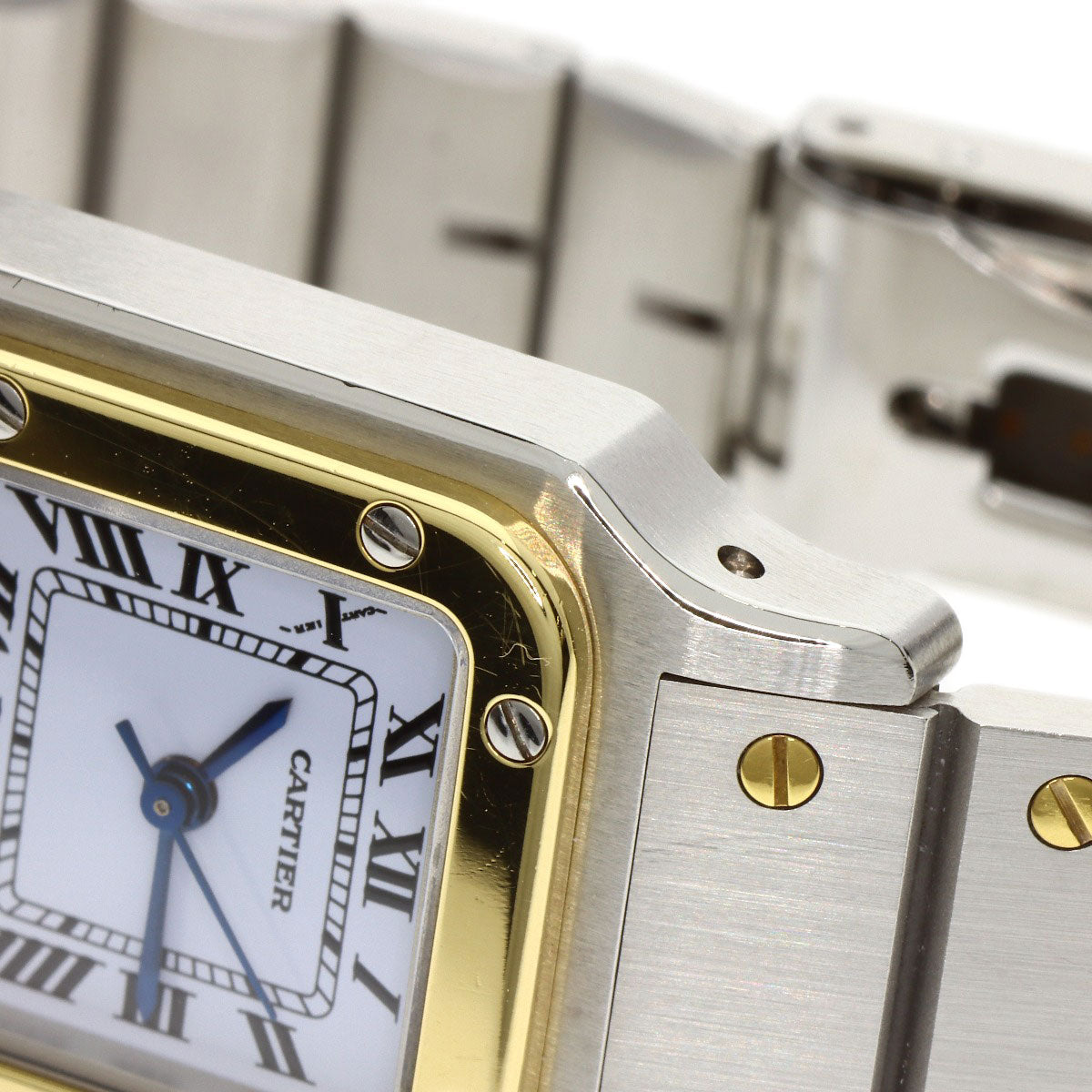 CARTIER Santos SM Carre Watches 82036288 Stainless Steel/SSxK18YG Ladies