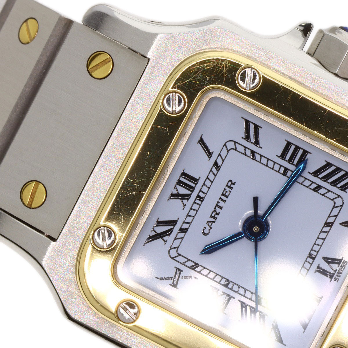 CARTIER Santos SM Carre Watches 82036288 Stainless Steel/SSxK18YG Ladies