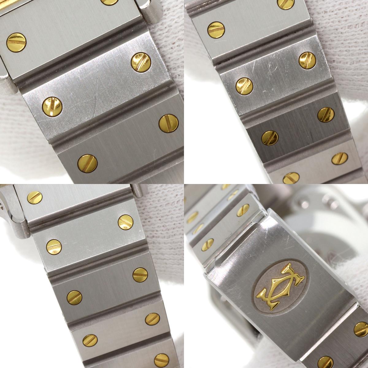 CARTIER Santos SM Carre Watches 82036288 Stainless Steel/SSxK18YG Ladies