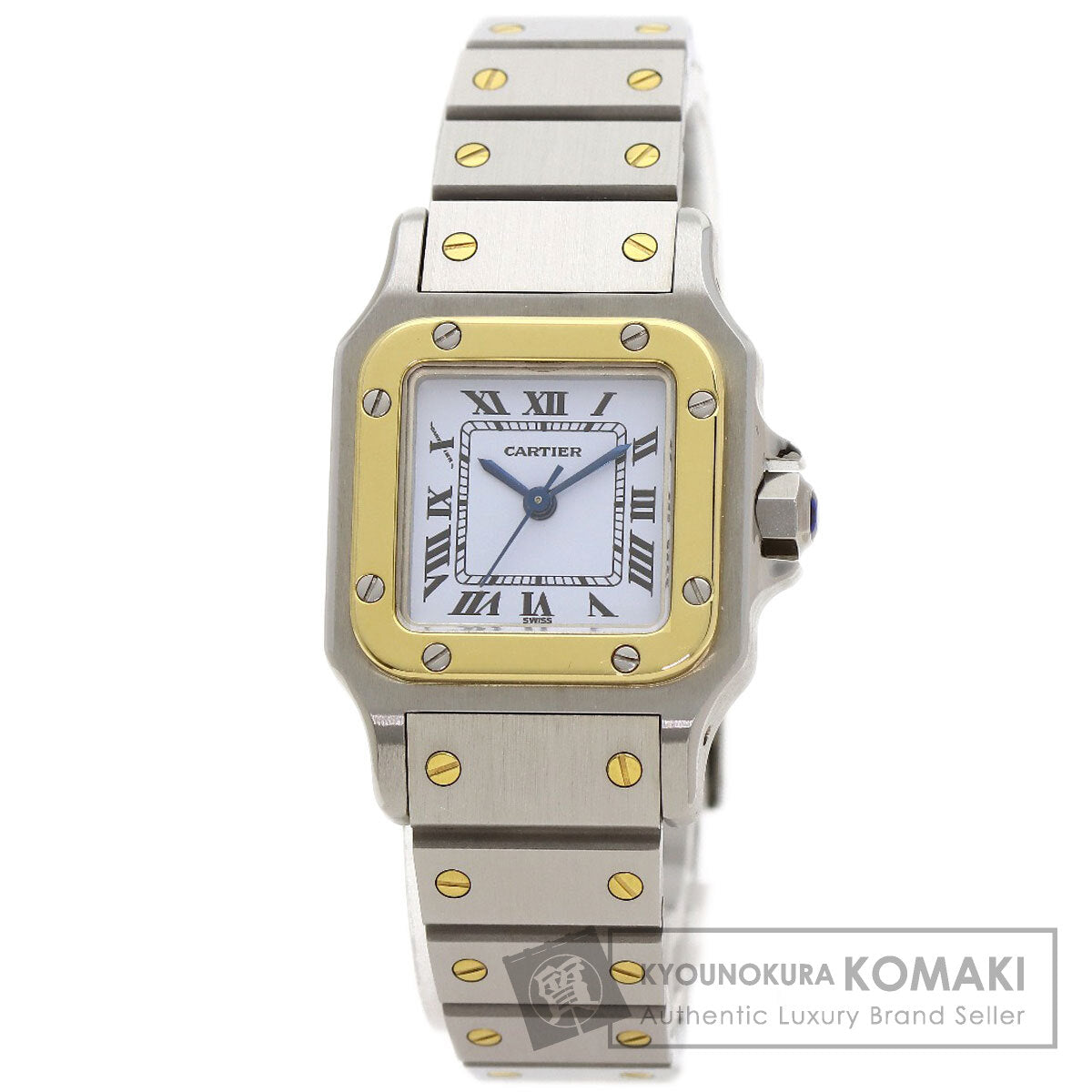 CARTIER Santos SM Carre Watches 82036288 Stainless Steel/SSxK18YG Ladies