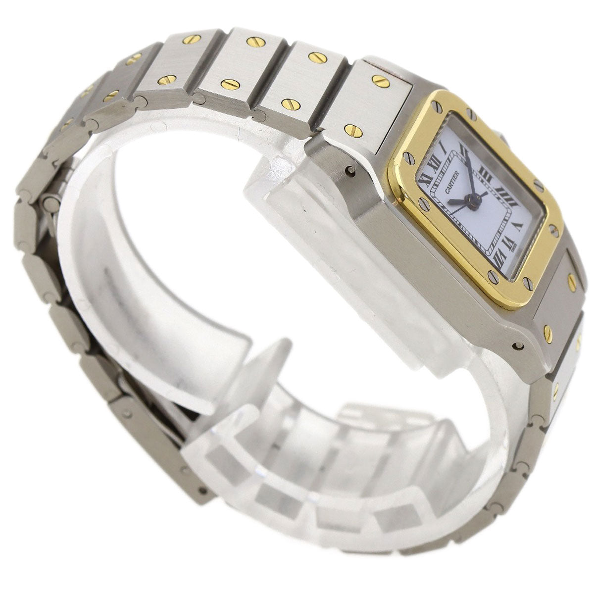 CARTIER Santos SM Carre Watches 82036288 Stainless Steel/SSxK18YG Ladies