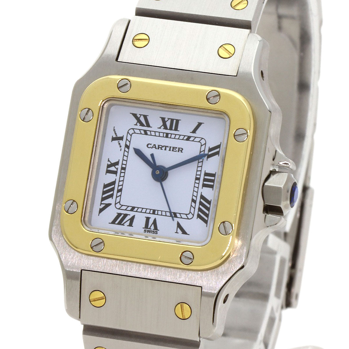 CARTIER Santos SM Carre Watches 82036288 Stainless Steel/SSxK18YG Ladies