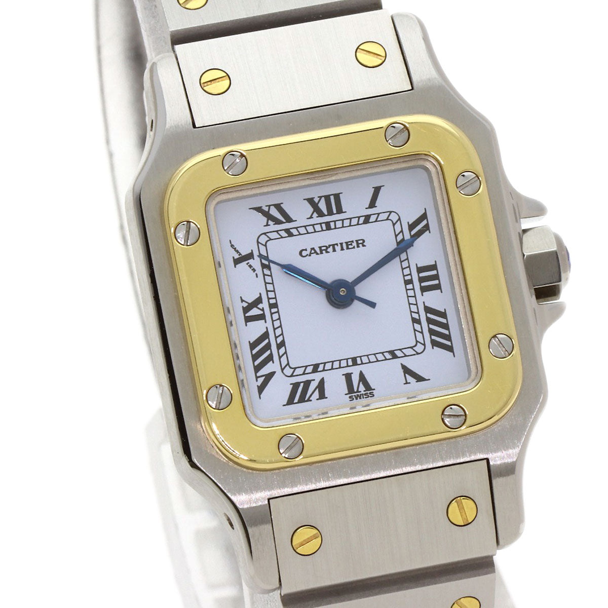 CARTIER Santos SM Carre Watches 82036288 Stainless Steel/SSxK18YG Ladies