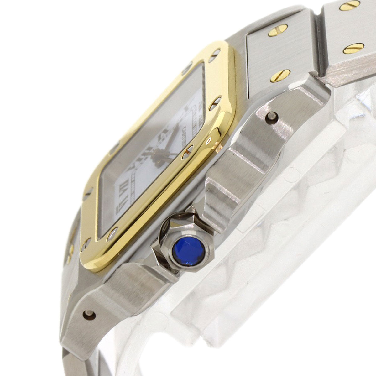 CARTIER Santos SM Carre Watches 82036288 Stainless Steel/SSxK18YG Ladies