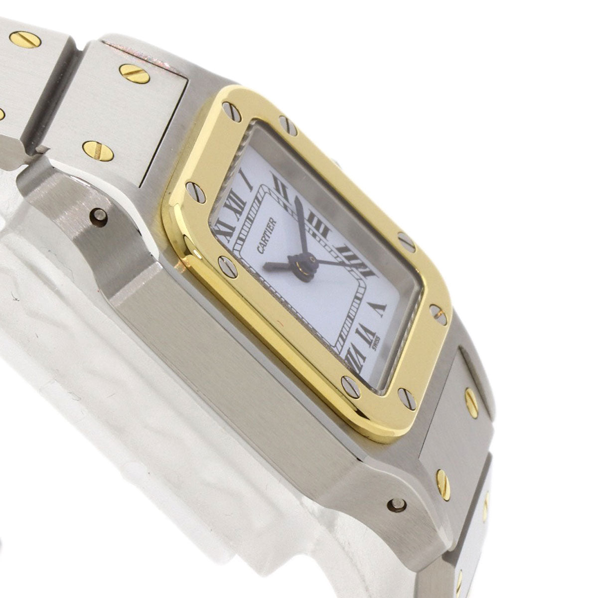 CARTIER Santos SM Carre Watches 82036288 Stainless Steel/SSxK18YG Ladies