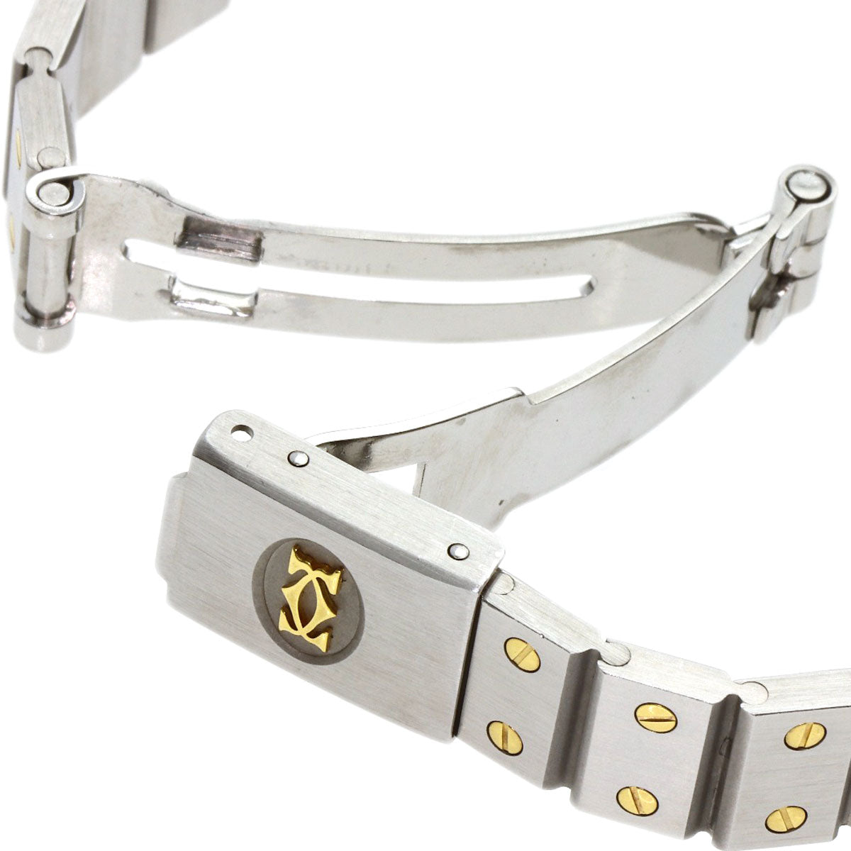 CARTIER Santos SM Carre Watches 82036288 Stainless Steel/SSxK18YG Ladies