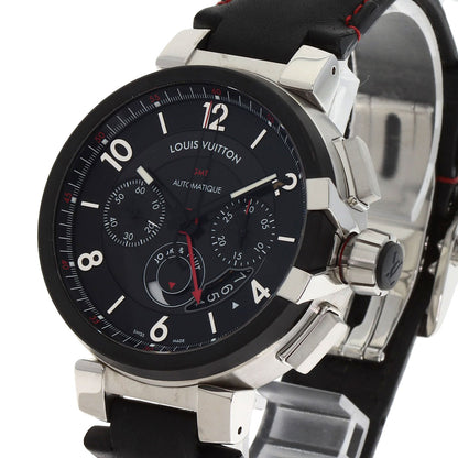 LOUIS VUITTON Tambour Chronograph GMT Evolution Watches Q1052 Stainless Steel/Leather mens