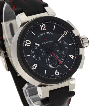 LOUIS VUITTON Tambour Chronograph GMT Evolution Watches Q1052 Stainless Steel/Leather mens