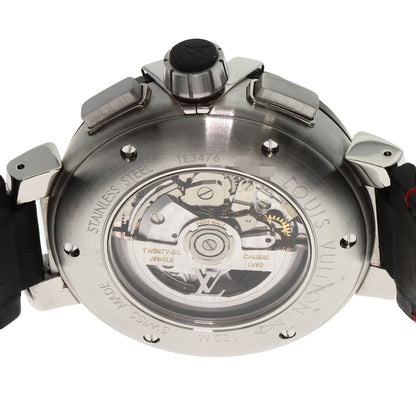 LOUIS VUITTON Tambour Chronograph GMT Evolution Watches Q1052 Stainless Steel/Leather mens