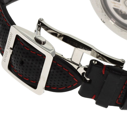 LOUIS VUITTON Tambour Chronograph GMT Evolution Watches Q1052 Stainless Steel/Leather mens