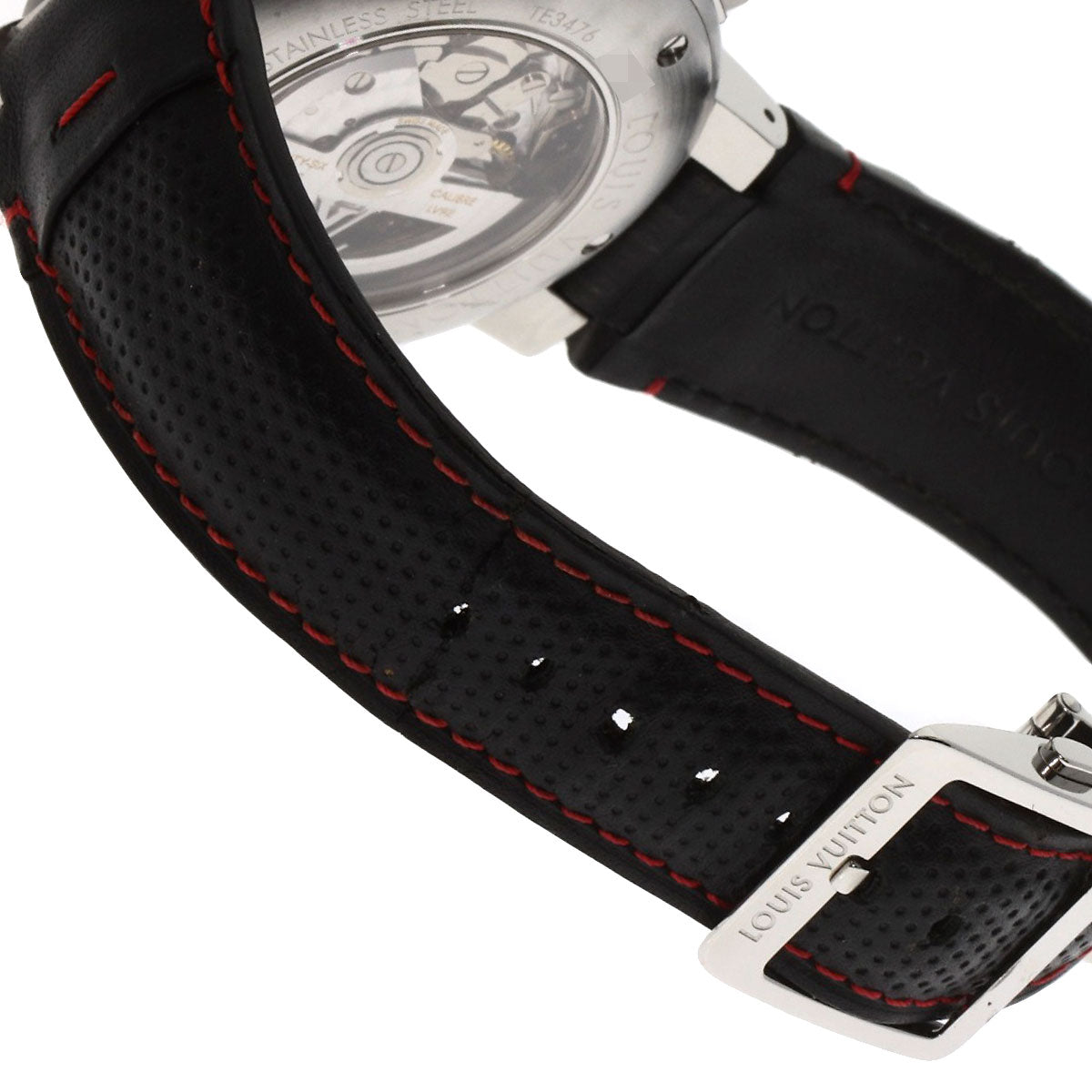 LOUIS VUITTON Tambour Chronograph GMT Evolution Watches Q1052 Stainless Steel/Leather mens