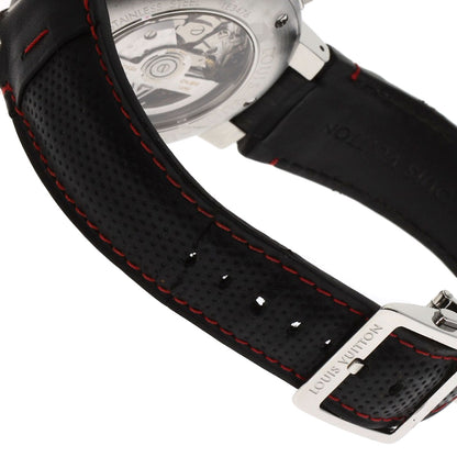 LOUIS VUITTON Tambour Chronograph GMT Evolution Watches Q1052 Stainless Steel/Leather mens