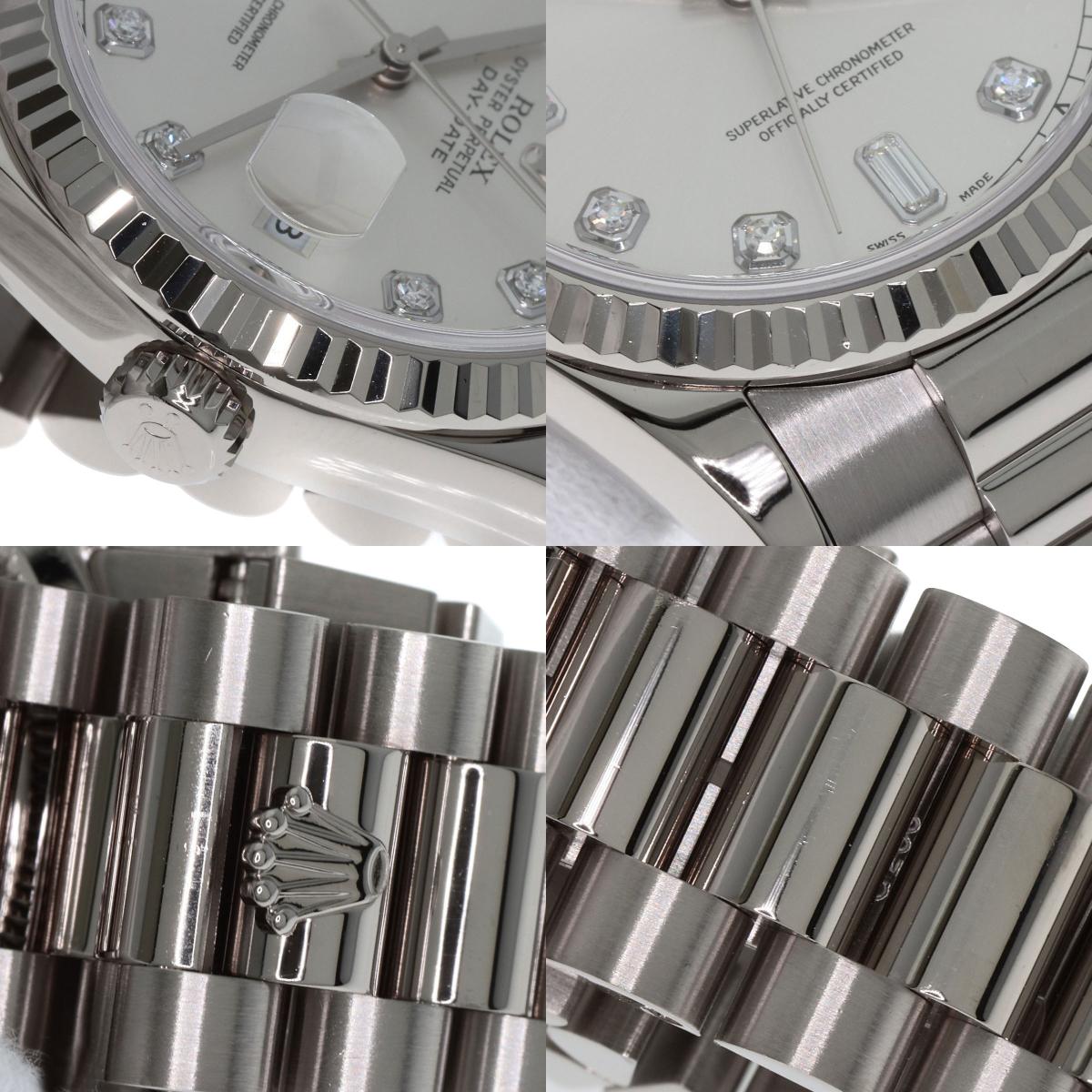 ROLEX Day Date 10P Diamond Watches 118239A K18 White Gold/K18 White Gold mens