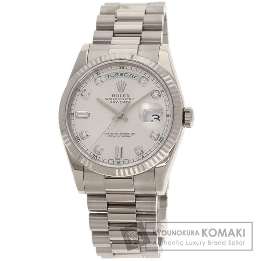 ROLEX Day Date 10P Diamond Watches 118239A K18 White Gold/K18 White Gold mens