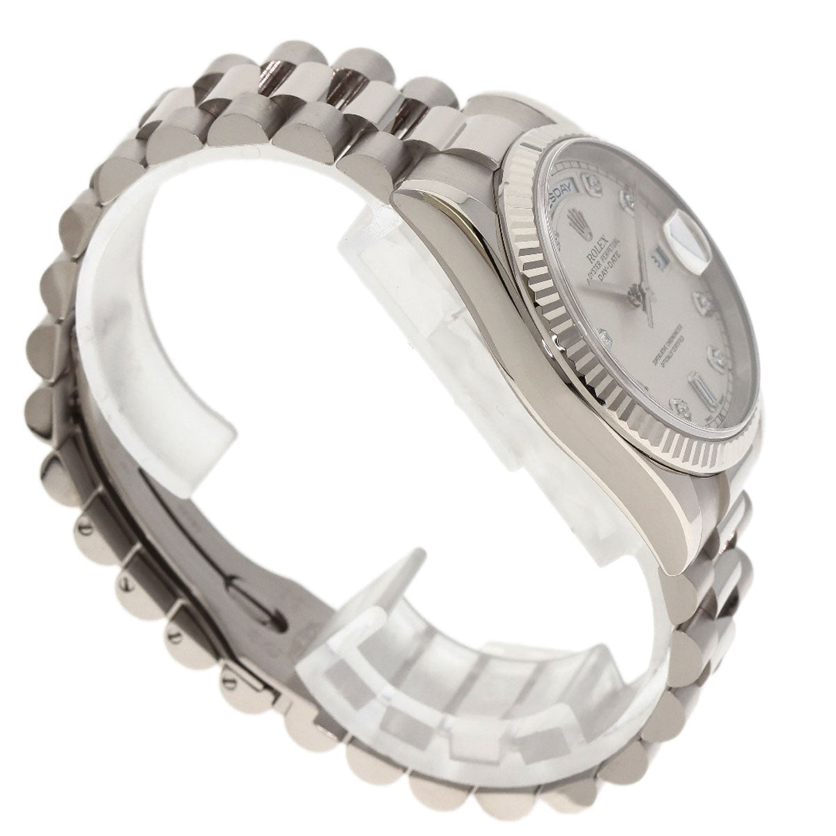 ROLEX Day Date 10P Diamond Watches 118239A K18 White Gold/K18 White Gold mens