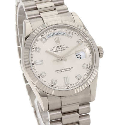 ROLEX Day Date 10P Diamond Watches 118239A K18 White Gold/K18 White Gold mens