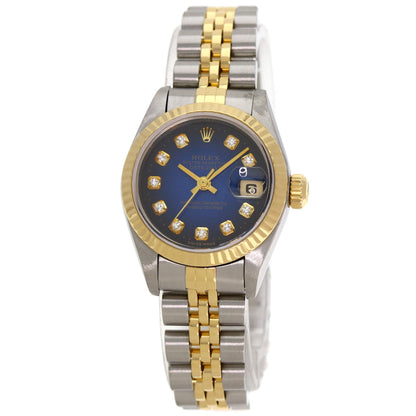 ROLEX Datejust 10P Diamond Blue Gradation Watches 69173G Stainless Steel/SSxK18YG Ladies