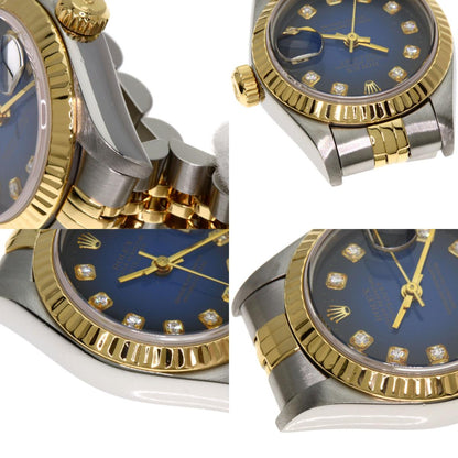 ROLEX Datejust 10P Diamond Blue Gradation Watches 69173G Stainless Steel/SSxK18YG Ladies