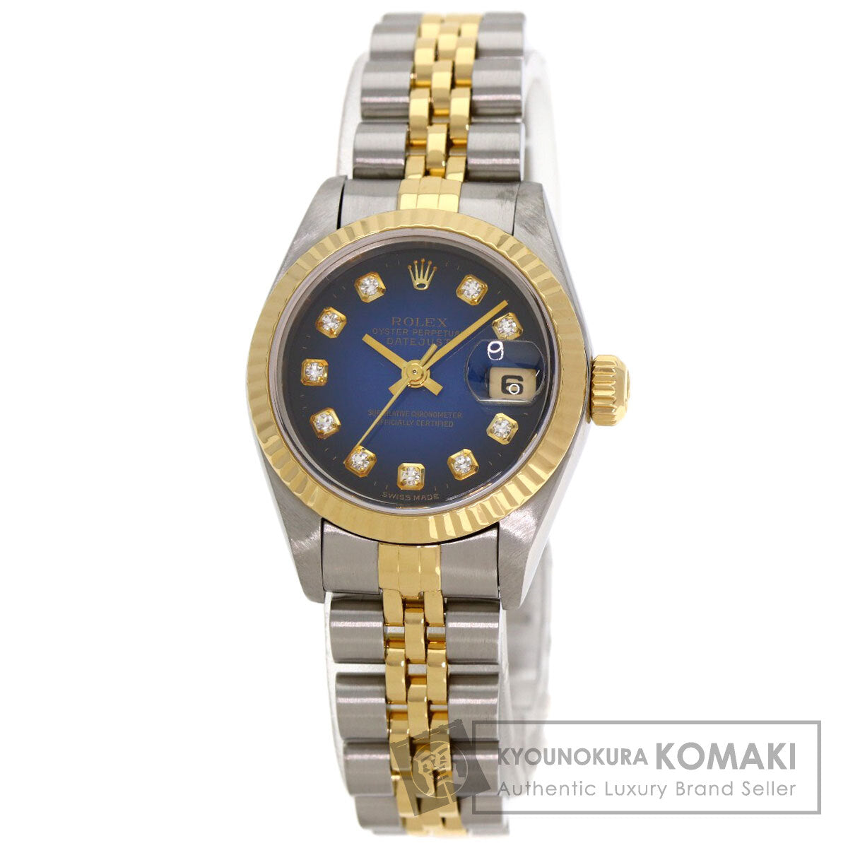 ROLEX Datejust 10P Diamond Blue Gradation Watches 69173G Stainless Steel/SSxK18YG Ladies